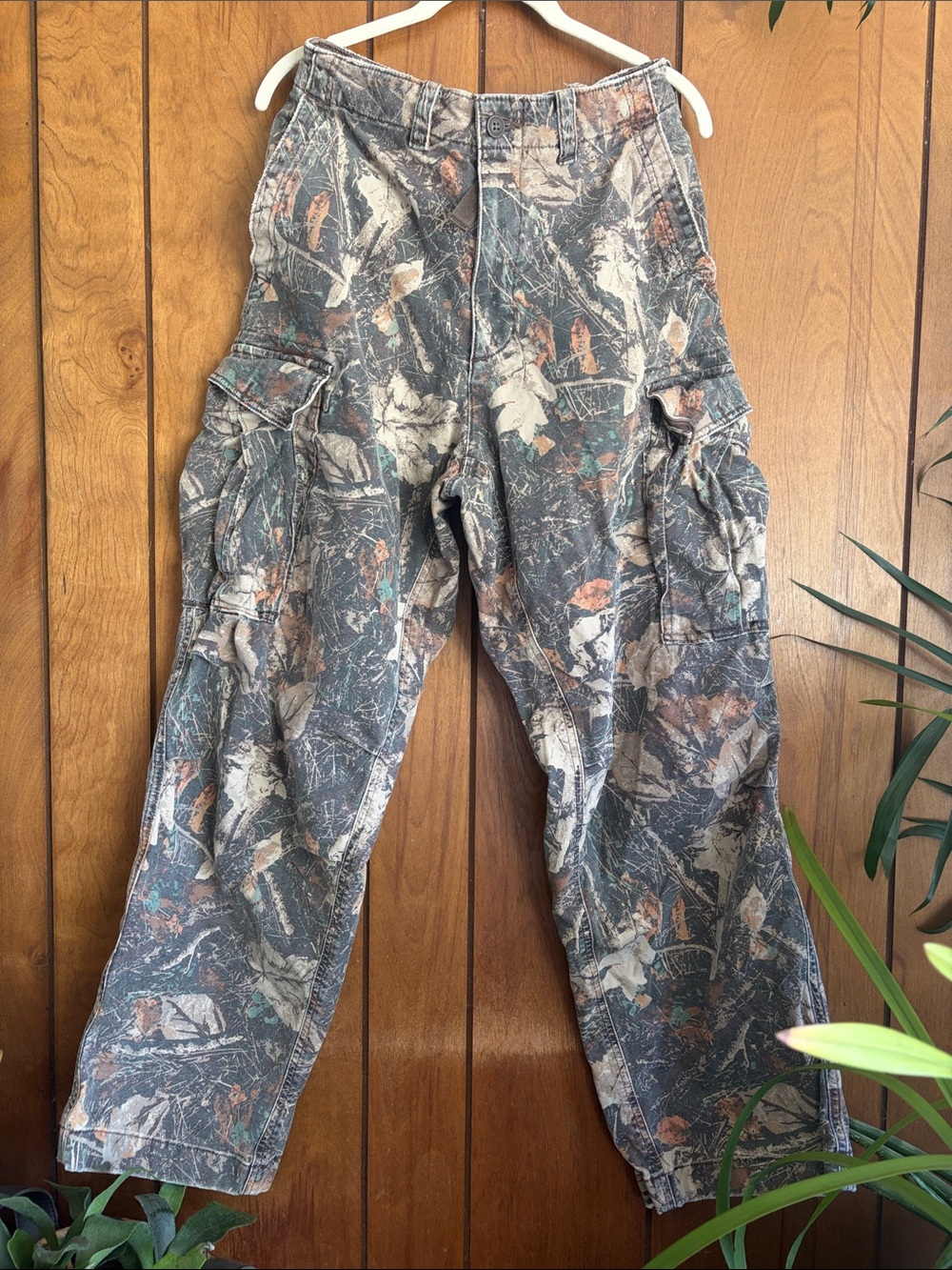Abercrombie & Fitch Men's Camo Cargo Pants - Brown/Green/Gray